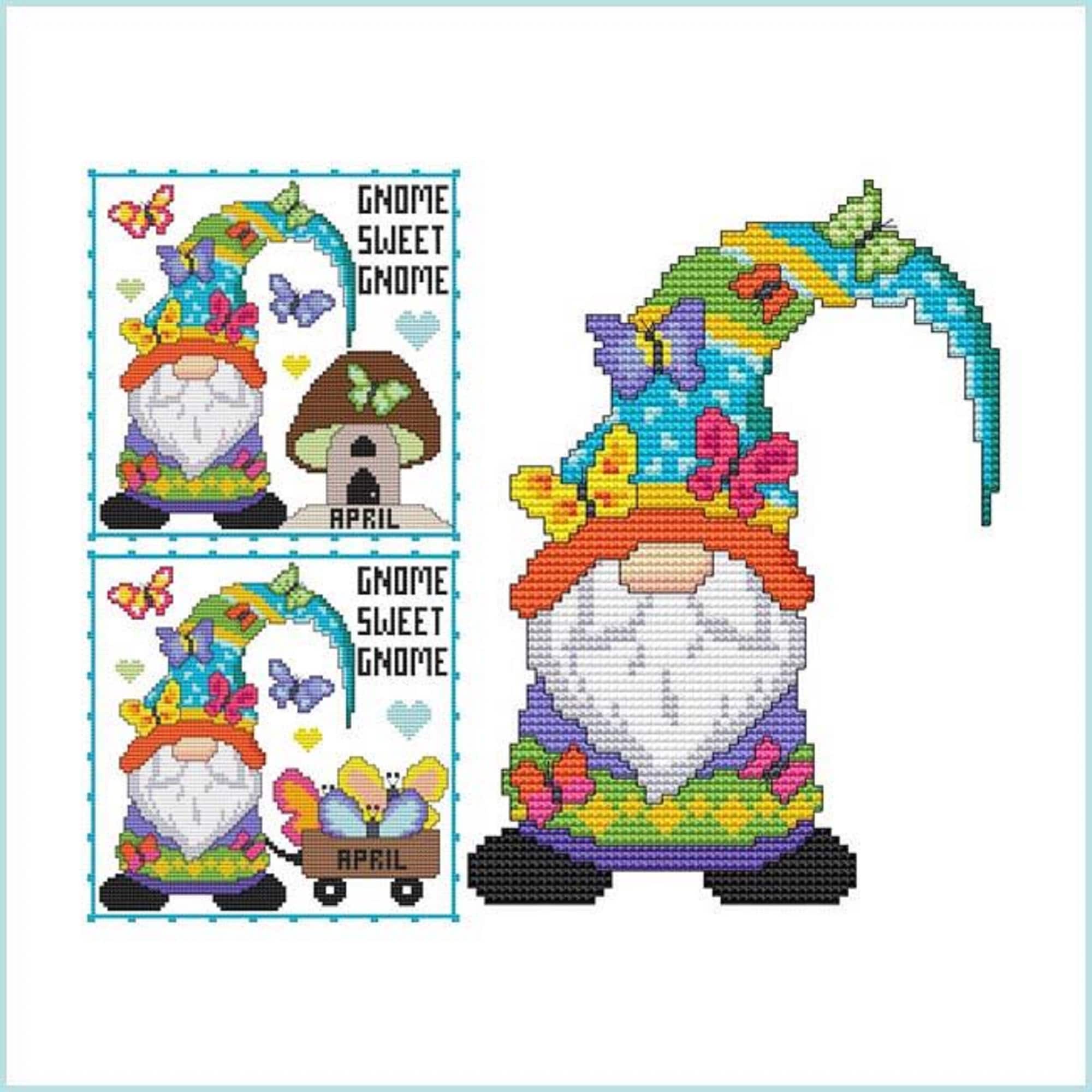 A Year of Gnomes Complete Set of 12 Counted Cross Stitch Etsy