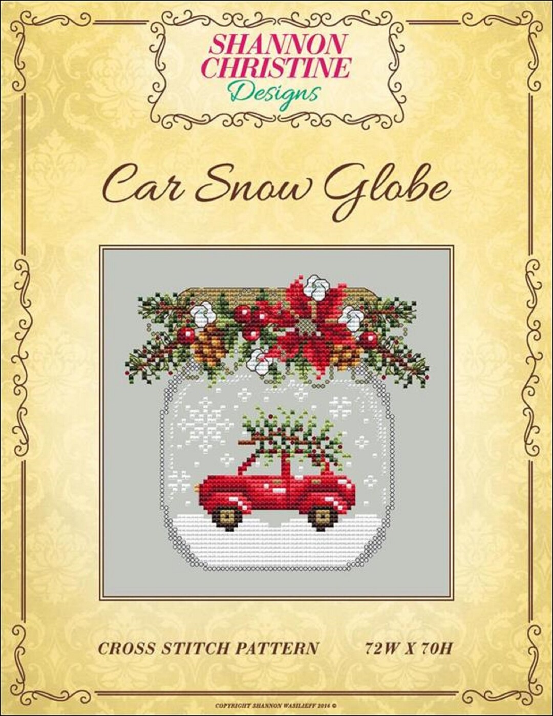 Car Snow Globe Counted Cross Stitch Pattern Designed by Shannon ...