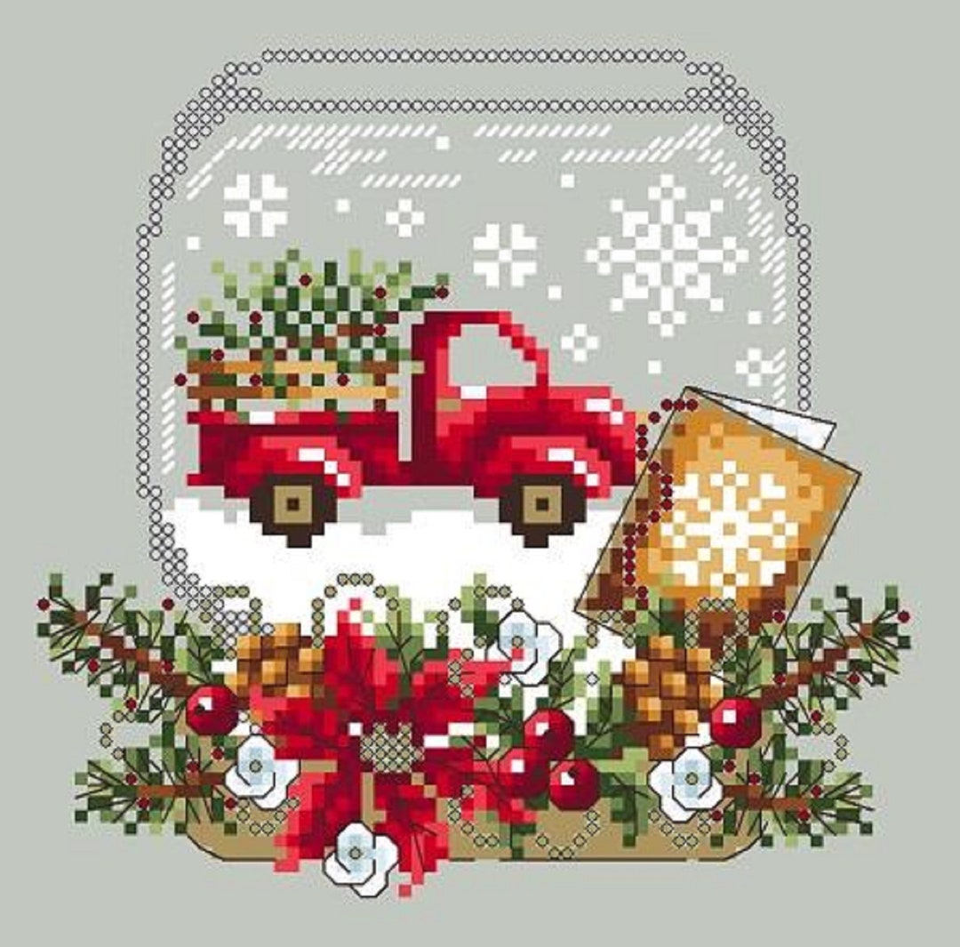 Truck Snow Globe Counted Cross Stitch Pattern by Shannon Christine ...