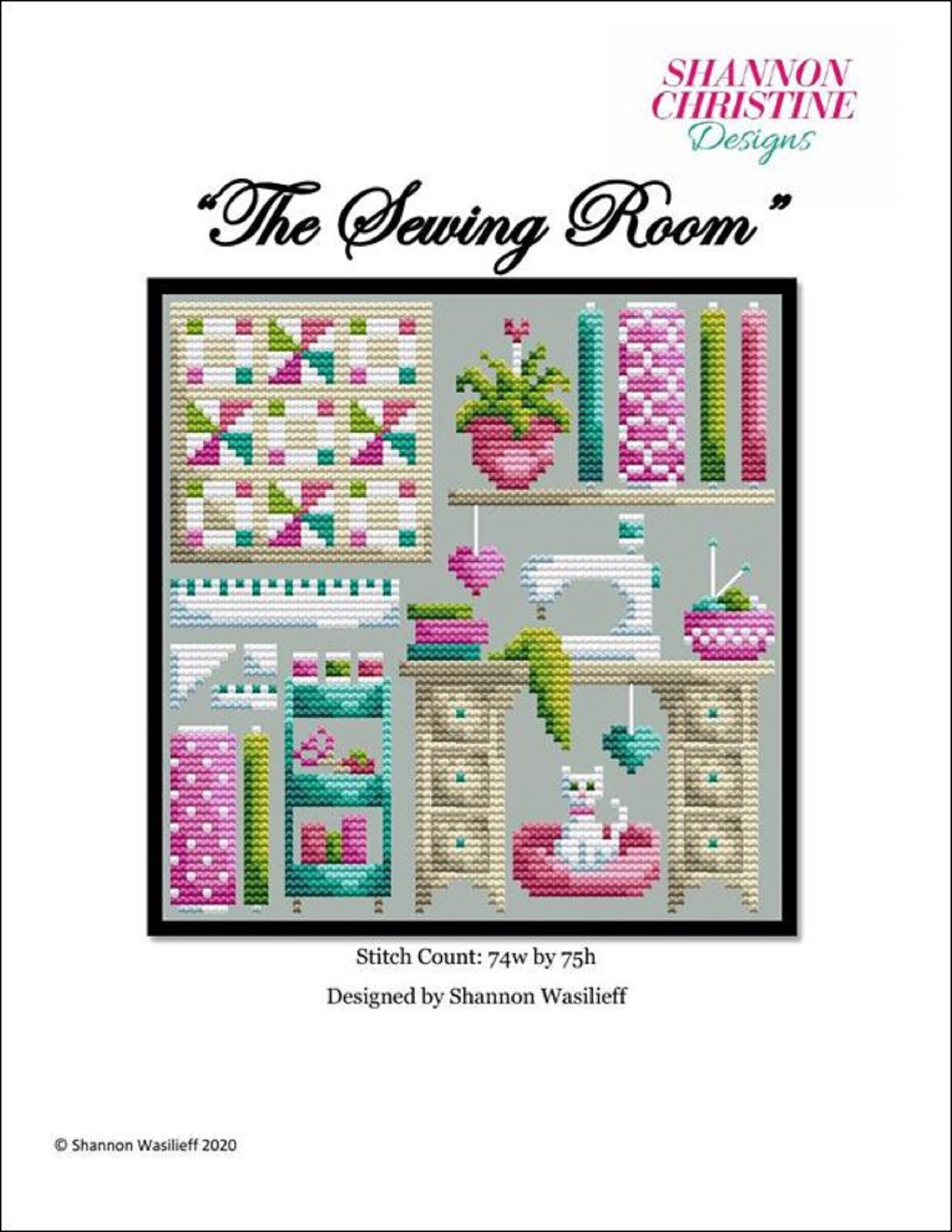 The Sewing Room Counted Cross Stitch Chart by Designer Shannon Etsy