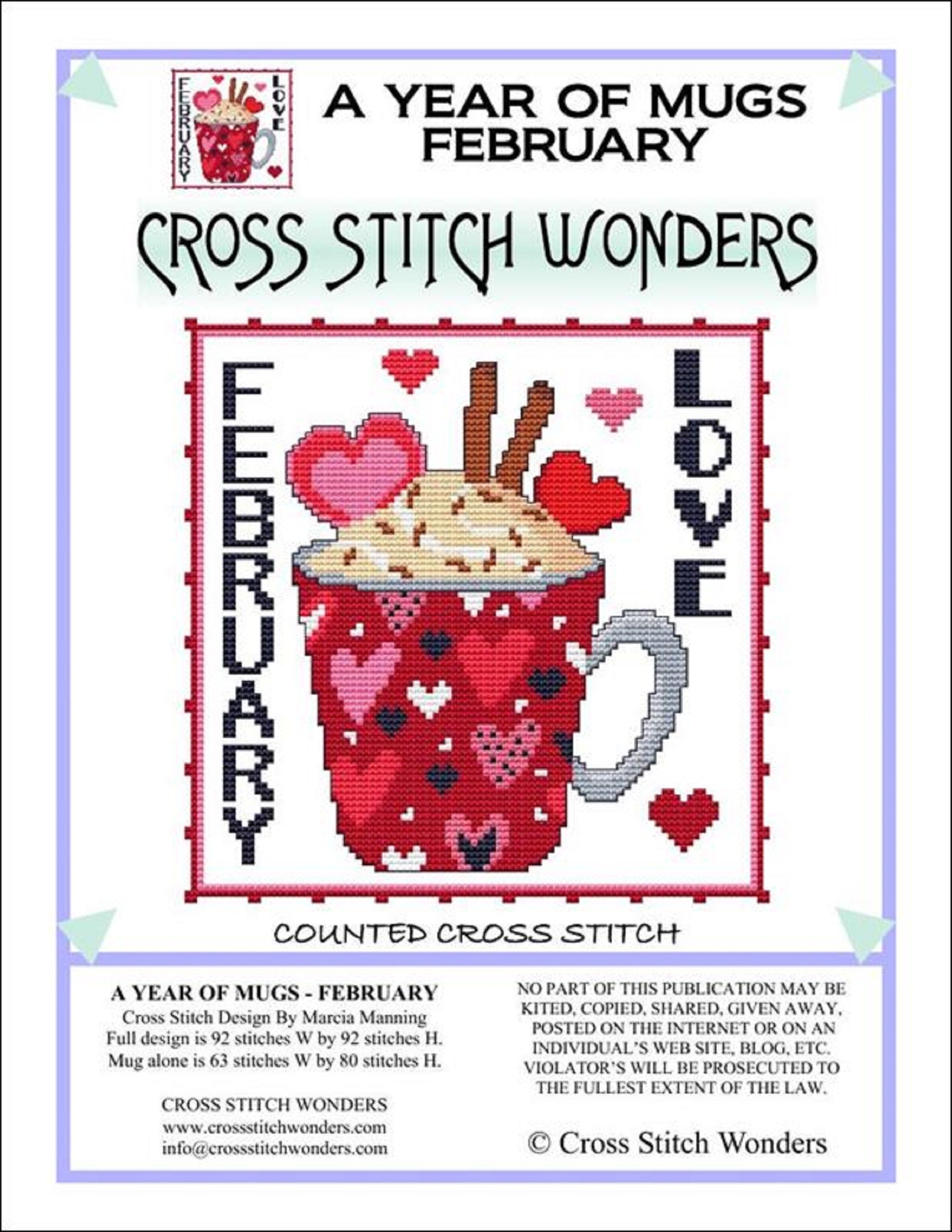 Year of Mugs Counted Cross Stitch Charts New Series by Marcia Etsy