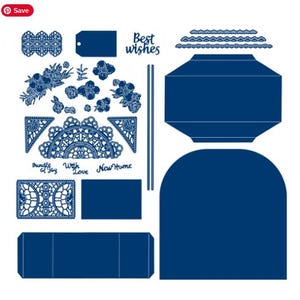 Juego de troqueles para tarjetas emergentes de Tattered Lace (descontinuado) / Troqueles interactivos para tarjetas emergentes
