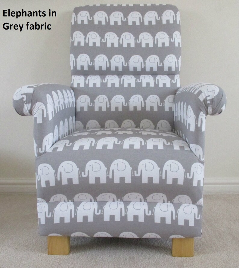 Retro Elephants Fabric Child's Chair Children's Etsy