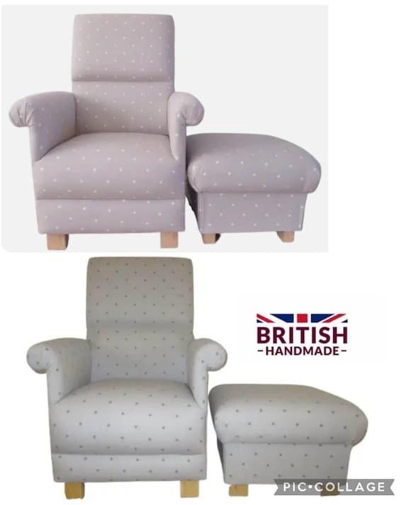 Beige armchair and footstool deals