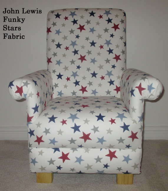John Lewis Funky Stars Blue Fabric Child Chair Bedroom Nursery Etsy
