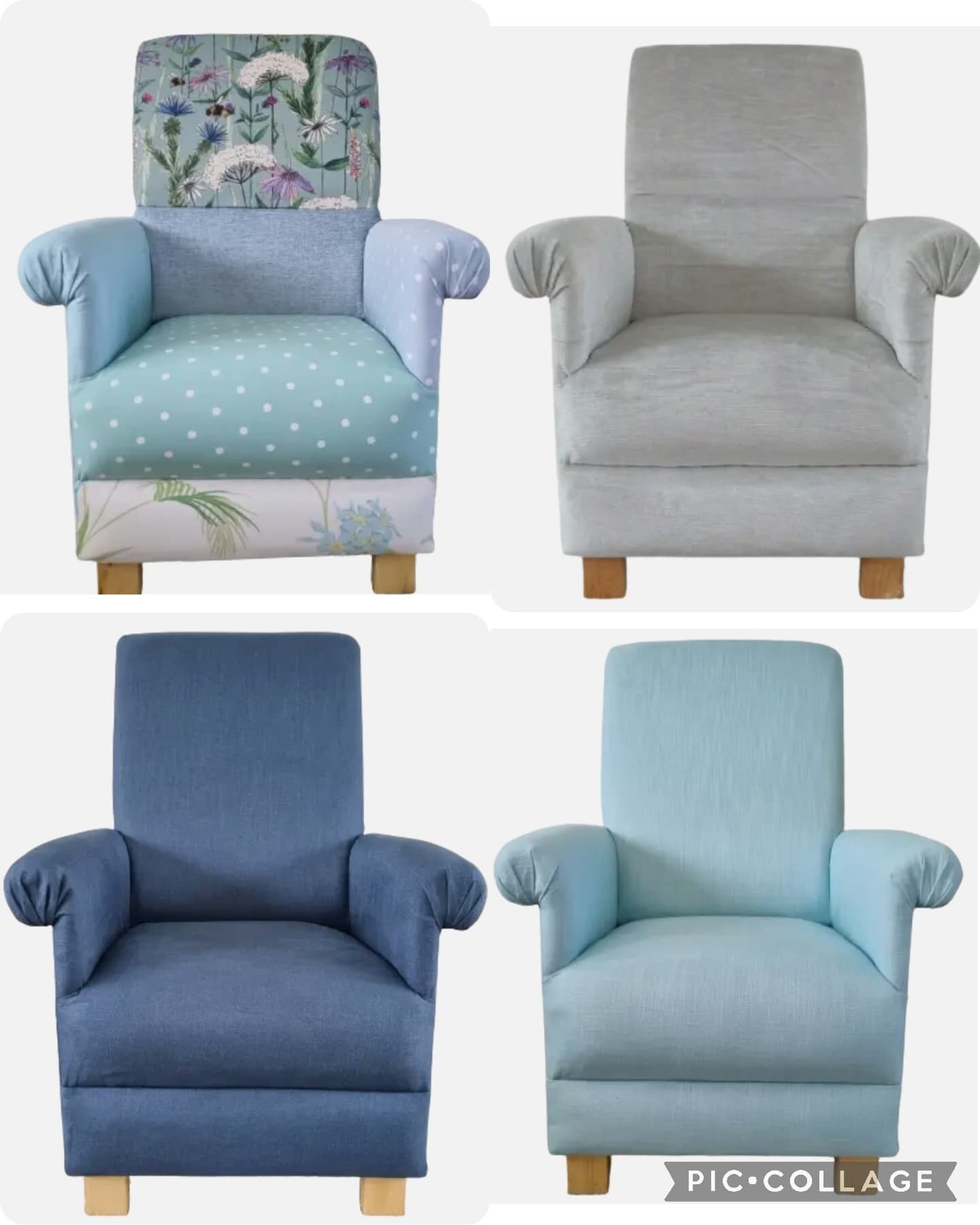 Accent chairs blue and white deals