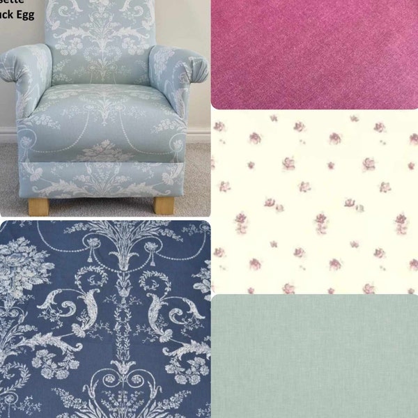 Sale Adult Armchairs in Laura Ashley Fabrics Josette Midnight Blue Bacall Pink Belton Duck Egg Abbeville Chairs Accent Small Floral Nursery