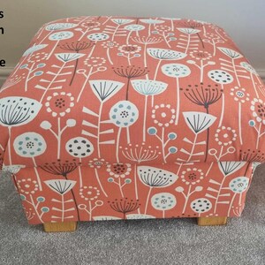 Stag Pattern Footstool Fryetts Stag Head Grey Fabric Footstool Nursery Lounge Bedroom Bespoke ...