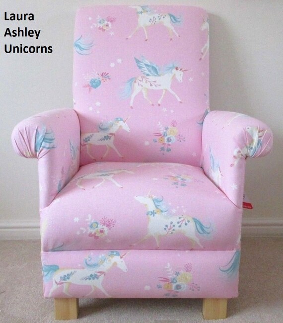 Laura Ashley Pink Unicorns Fabric Child S Chair Children S Armchair Kids Girls Bedroom Winged Flying Magical Nursery