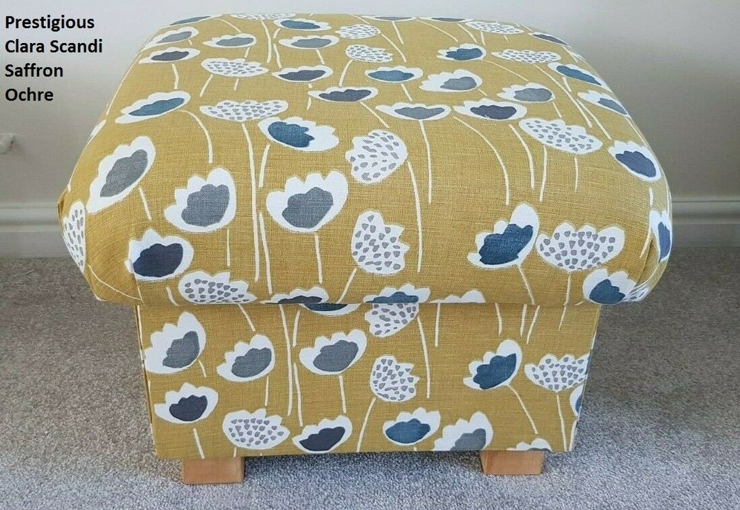 Ochre footstool with storage discount