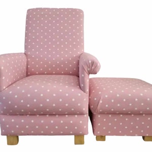 Polka Dots Accent Chairs & Footstools Clarke Dotty Spot Fabrics Yellow Small Pink Blue Green Taupe Nursery Nursing Bedroom Kitchen Lounge