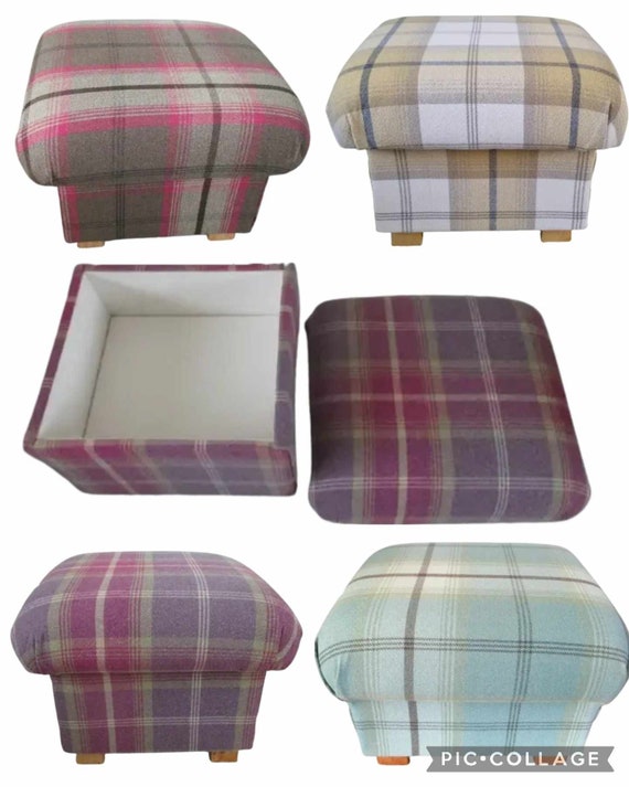 Storage Footstool Porter Stone Balmoral Fabric Pouffe Footstall