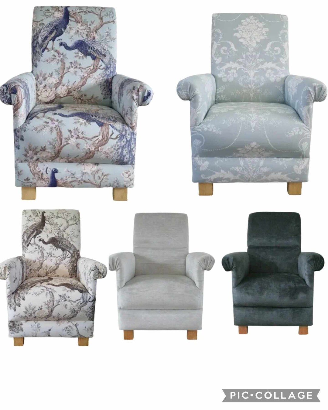Laura Ashley Fabric Adult Armchairs Chairs Belvedere Duck Egg Truffle