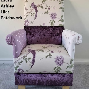 Laura Ashley Duck Egg Adult Armchair Handcrafted Floral Accent Chair Patchwork Blue Green Josette Summer Palace Small Statement Butterfly