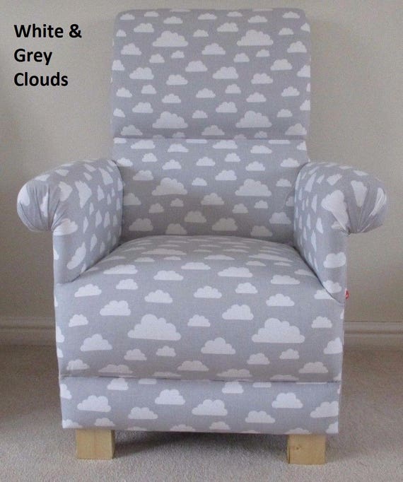 grey and white armchair