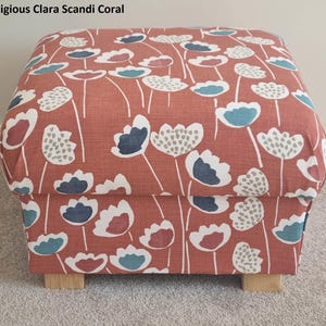 Stag Pattern Footstool Fryetts Stag Head Grey Fabric Footstool Nursery Lounge Bedroom Bespoke ...