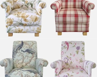 Laura Ashley Fabric Adult Chairs Armchairs Accent Small Grey Dalton Clementine Stripe Summer Palace Cerise Lilium Austen Natural Pink Floral