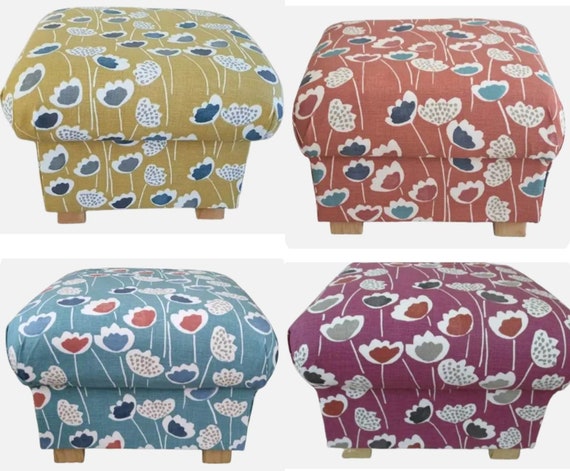 Storage Footstool Prestigious Clara Scandi Fabric Pouffe Floral