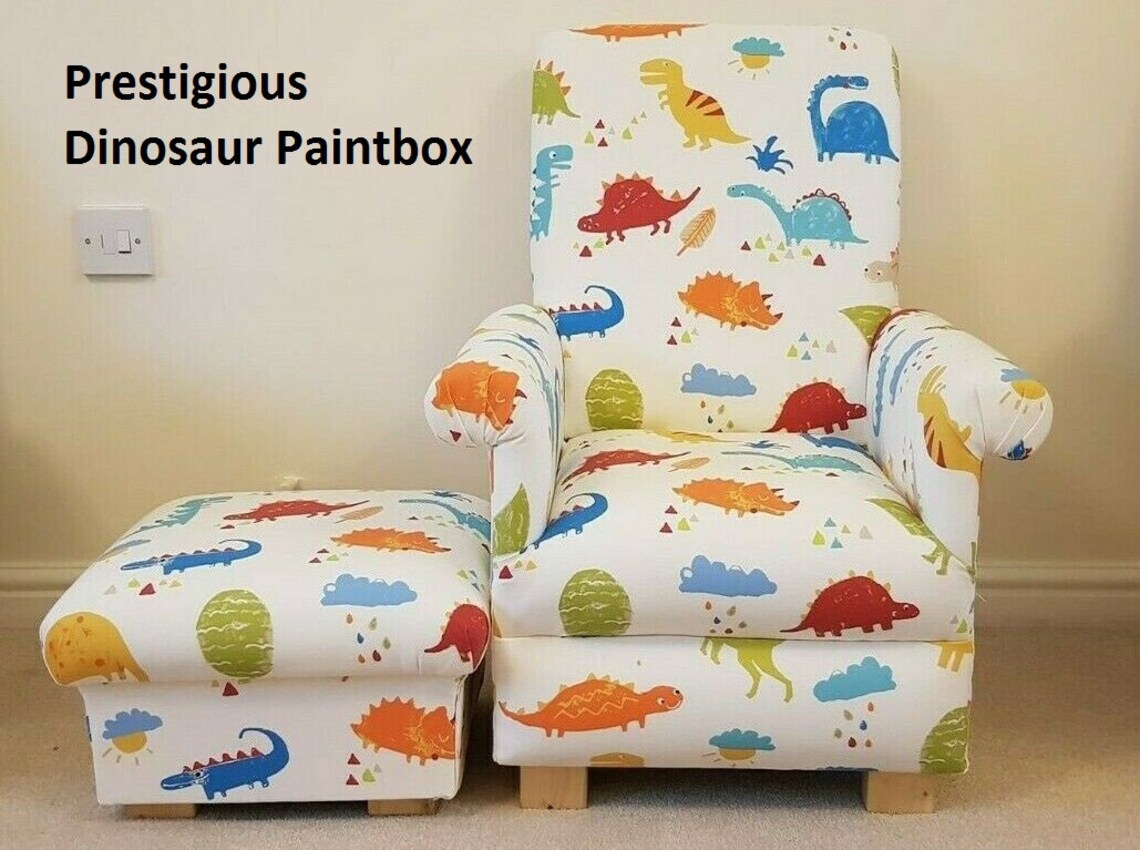 Children's Chair & Footstool Prestigious Dinosaurs Fabric Etsy