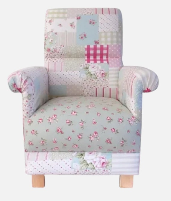 White Gingerbread Sewing Chairs with Newcastle Floral Fabric