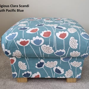 Stag Pattern Footstool Fryetts Stag Head Grey Fabric Footstool Nursery Lounge Bedroom Bespoke ...