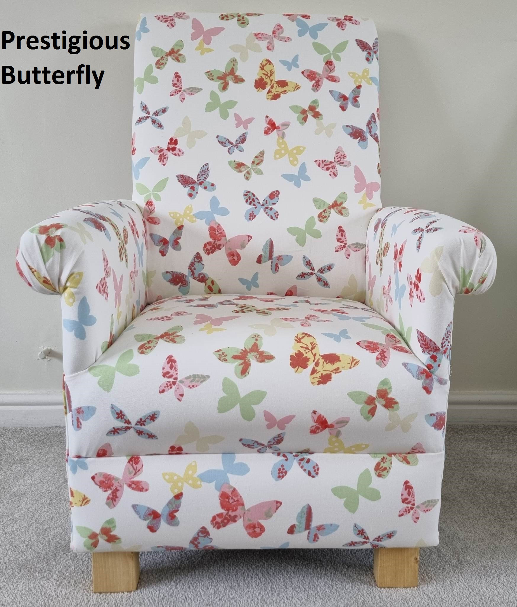 Prestigious Butterflies Chintz Fabric Adult Chair Armchair Accent ...
