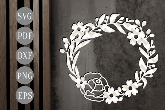 Download Free Floral Wreath Svg Cutting File Wreath Cut Files Scrapbook Etsy SVG Cut Files
