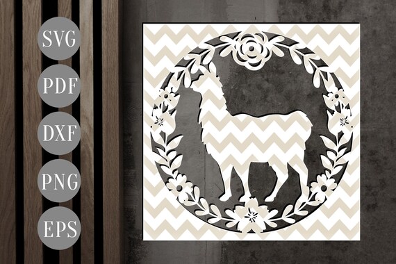 Download Papercut Llama Svg Paper Cut Template Llama Wall Art Alpaca Etsy