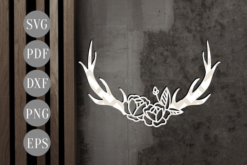 Download Clip Art Dxf Eps Png Bundle Of 6 Floral Antler Svg Cut Files Floral Antler Bundle Papercut Template Silhouette Cricut Antler Boho Flowers Laser Art Collectibles