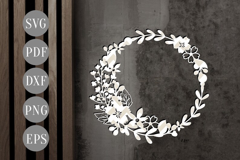 Download Floral Wreath Bundle Papercut Template Cricut Dxf Eps Bundle Of 6 Floral Svg Cut Files Silhouette Cameo Wreath Scrapbook Flowers Png Clip Art Art Collectibles