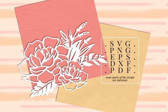 Download Free Floral Paper Cut Template 2 Floral Svg Floral Vector Flower Etsy SVG Cut Files