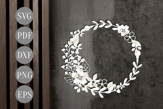 Download Floral Wreath Svg Cutting File Wreath Cut Files Scrapbook Etsy