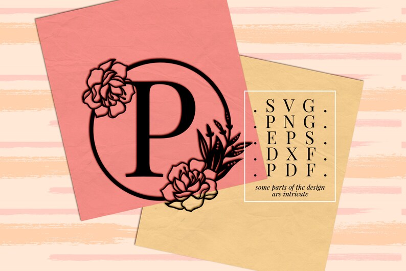Download Monogram P papercut template letter p floral monogram svg | Etsy