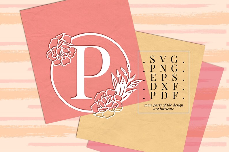 Download Monogram P papercut template letter p floral monogram svg | Etsy