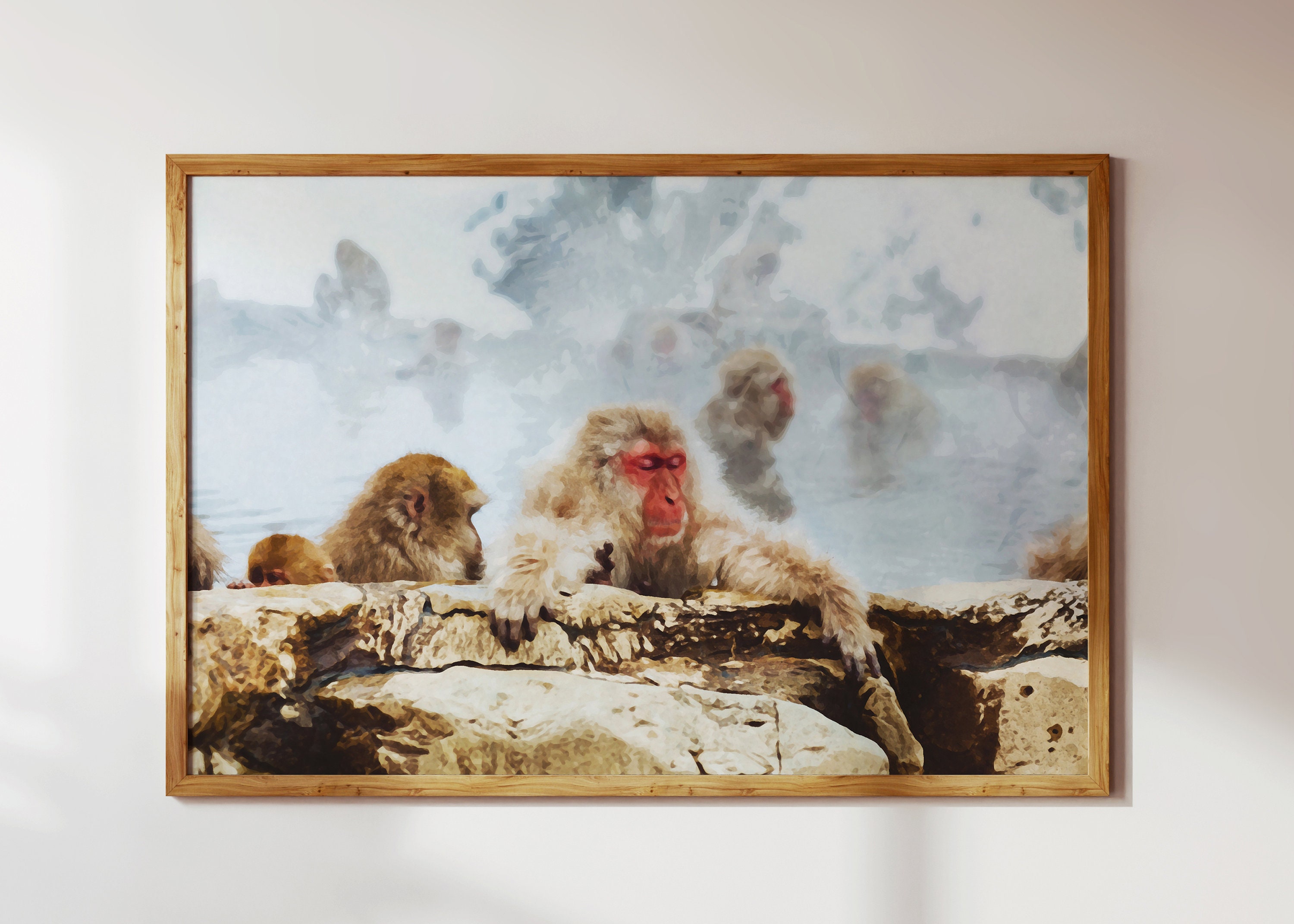 Snow Monkey in Hot Springs (onsen); Hokkaido, Japan Nature