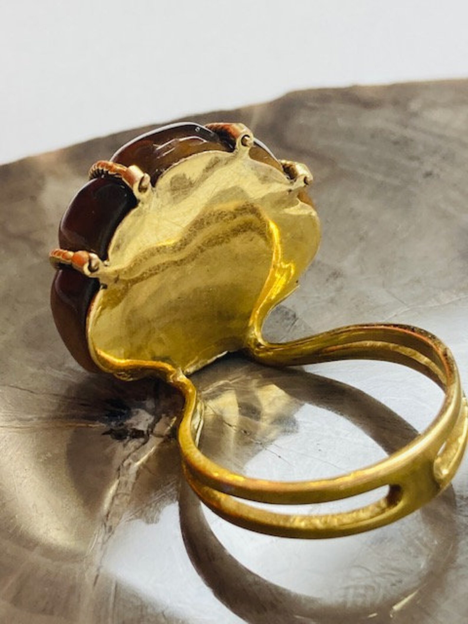 Vintage 14k Gold Tiger's Eye Ring Oneofakind Etsy UK