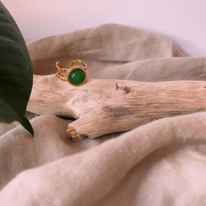 BXSMNH Jasper Naturale Anelli di Giada Verde Giadeite Intagliata A Mano in Vera  Pietra Anello di