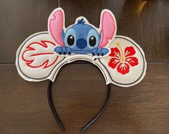 Mickey Ears/Stitch inspired/Disney inspired mouse ear/embroidery Mickey ears