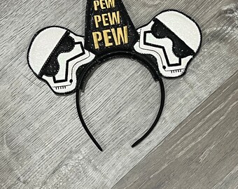 Mickey Ears/Stormtrooper inspired/Disney inspired mouse ear/embroidery Mickey ears