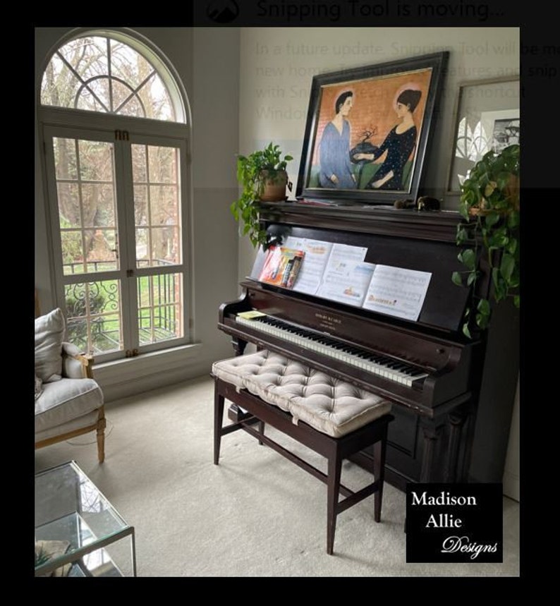 Custom Piano Bench Cushion With Straps Tufted Piano Cushion Etsy