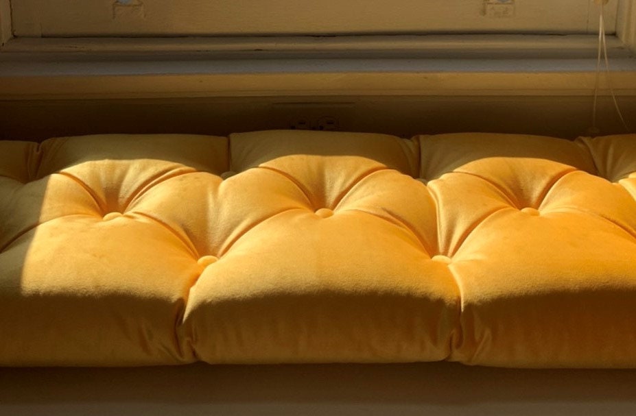 Velvet Bench Cushion Dining Room Chair Cushion Black Etsy