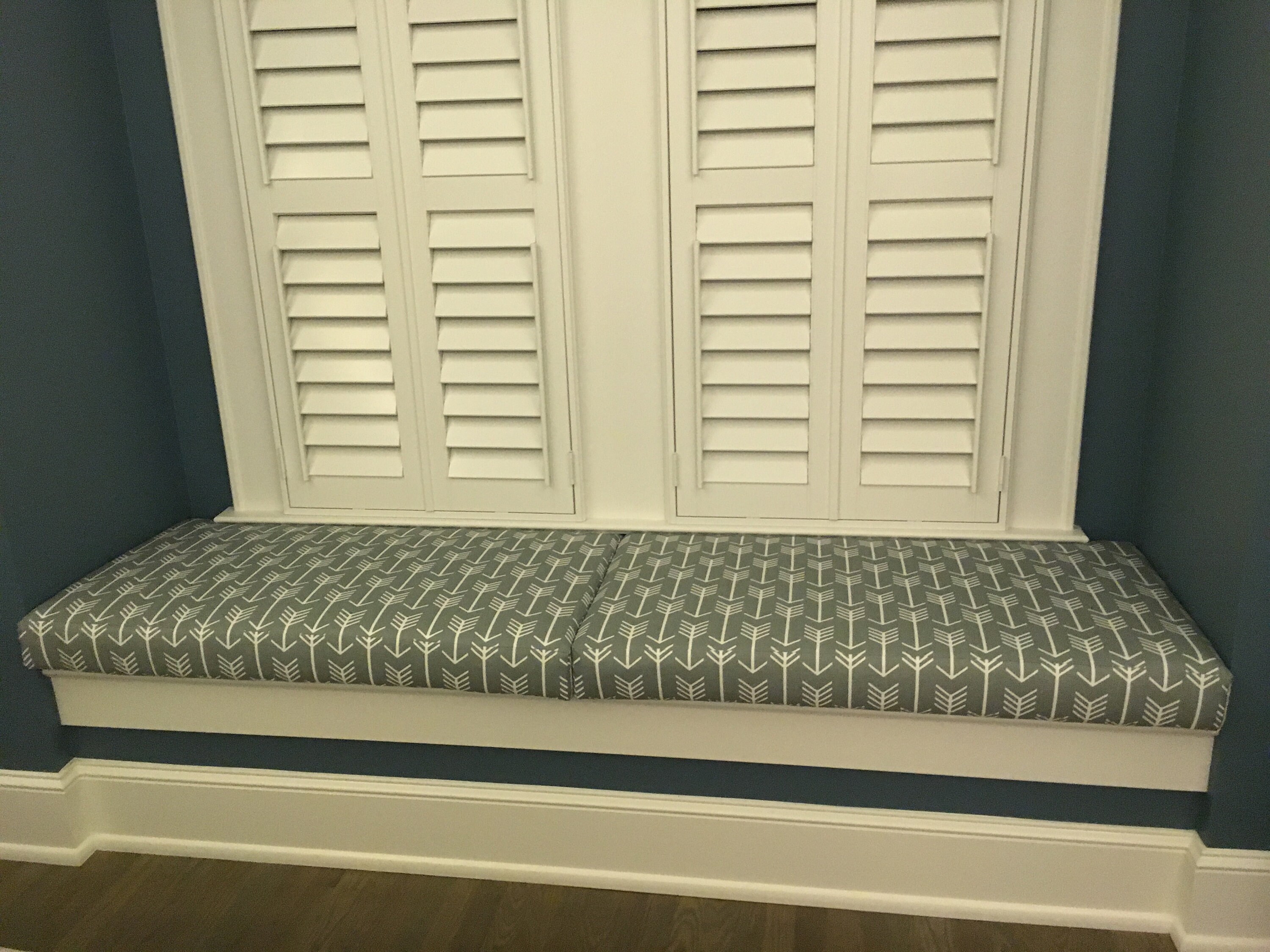 Gray Window Seat Cushion Gray Paisley Cushion Gray Stripe Etsy