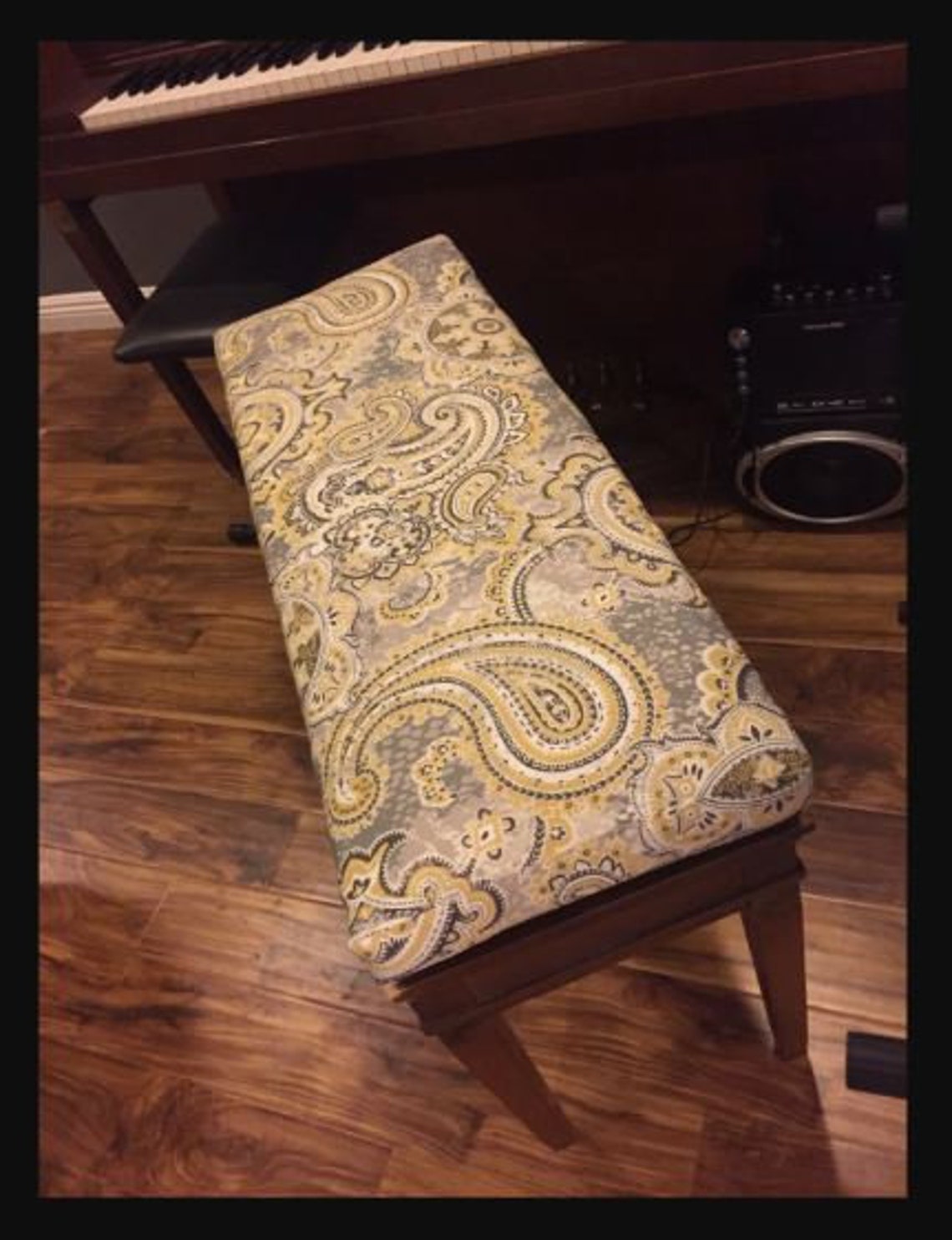 Custom Piano Bench Cushion With Straps Tufted Piano Cushion Etsy