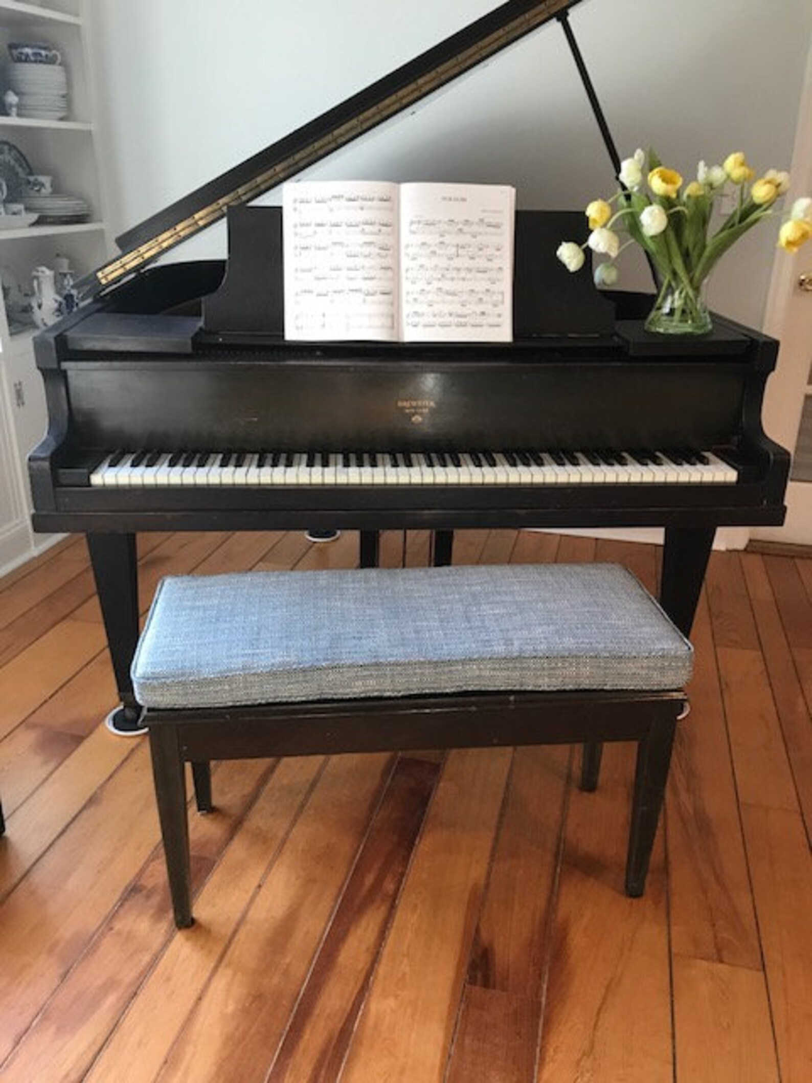 Custom Piano Bench Cushion With Straps Tufted Piano Cushion Etsy