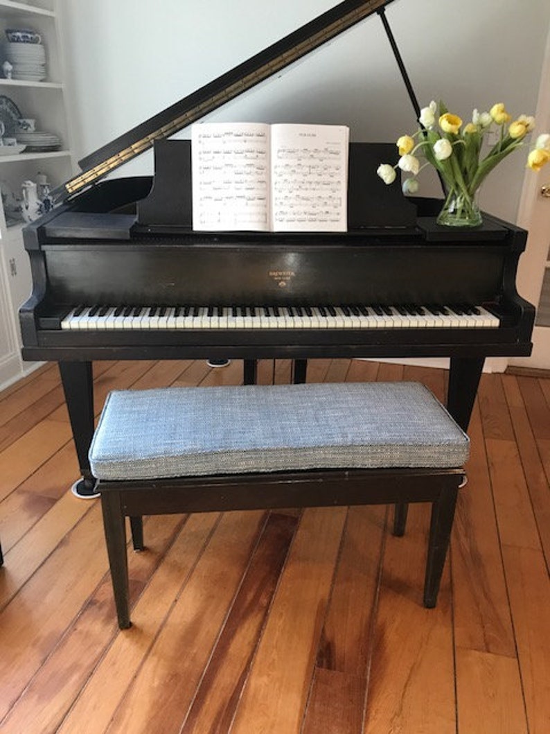 Custom Piano Bench Cushion with Straps Tufted Piano Cushion Etsy