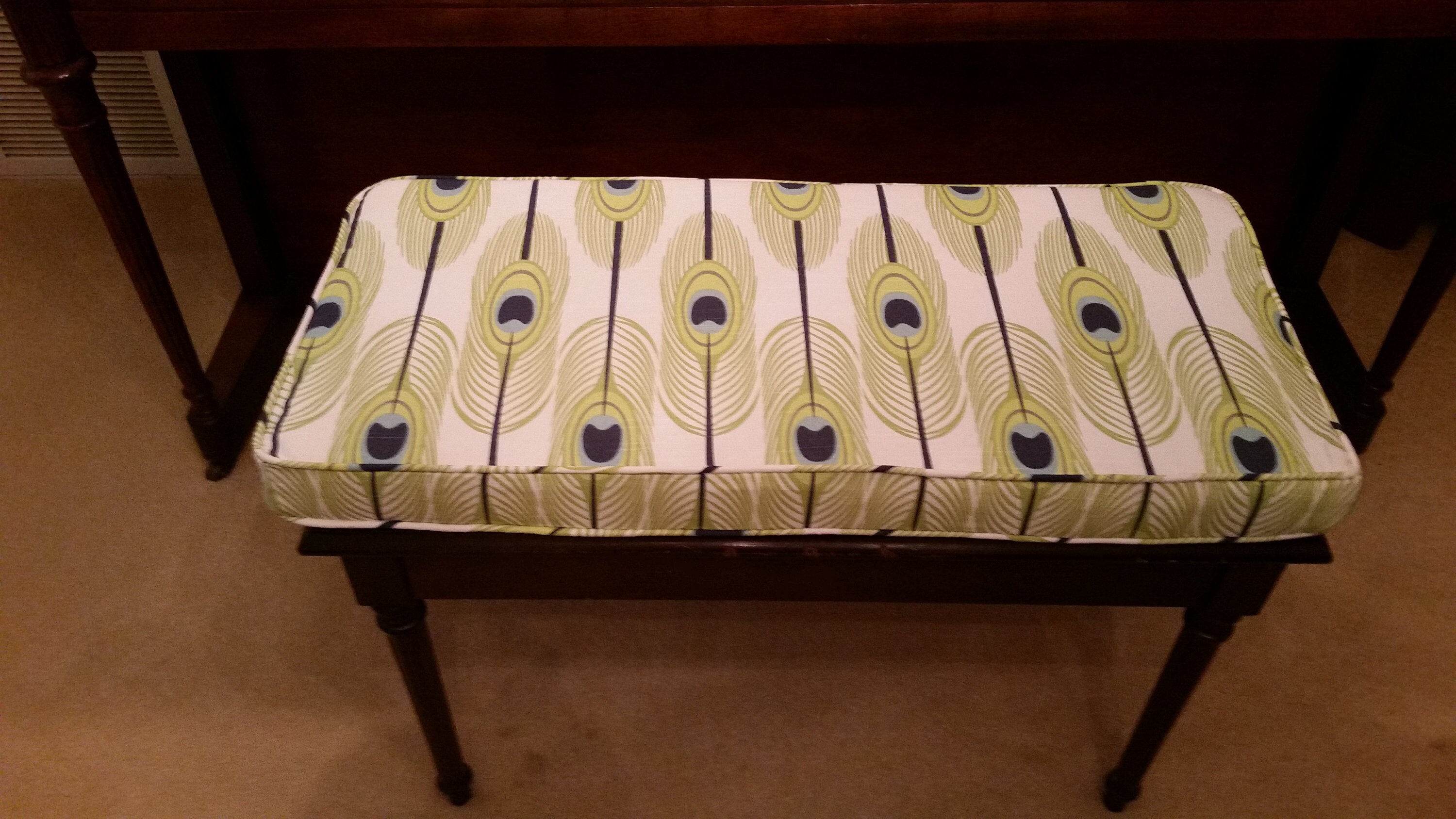 Custom Piano Bench Cushion With Straps Tufted Piano Cushion Etsy