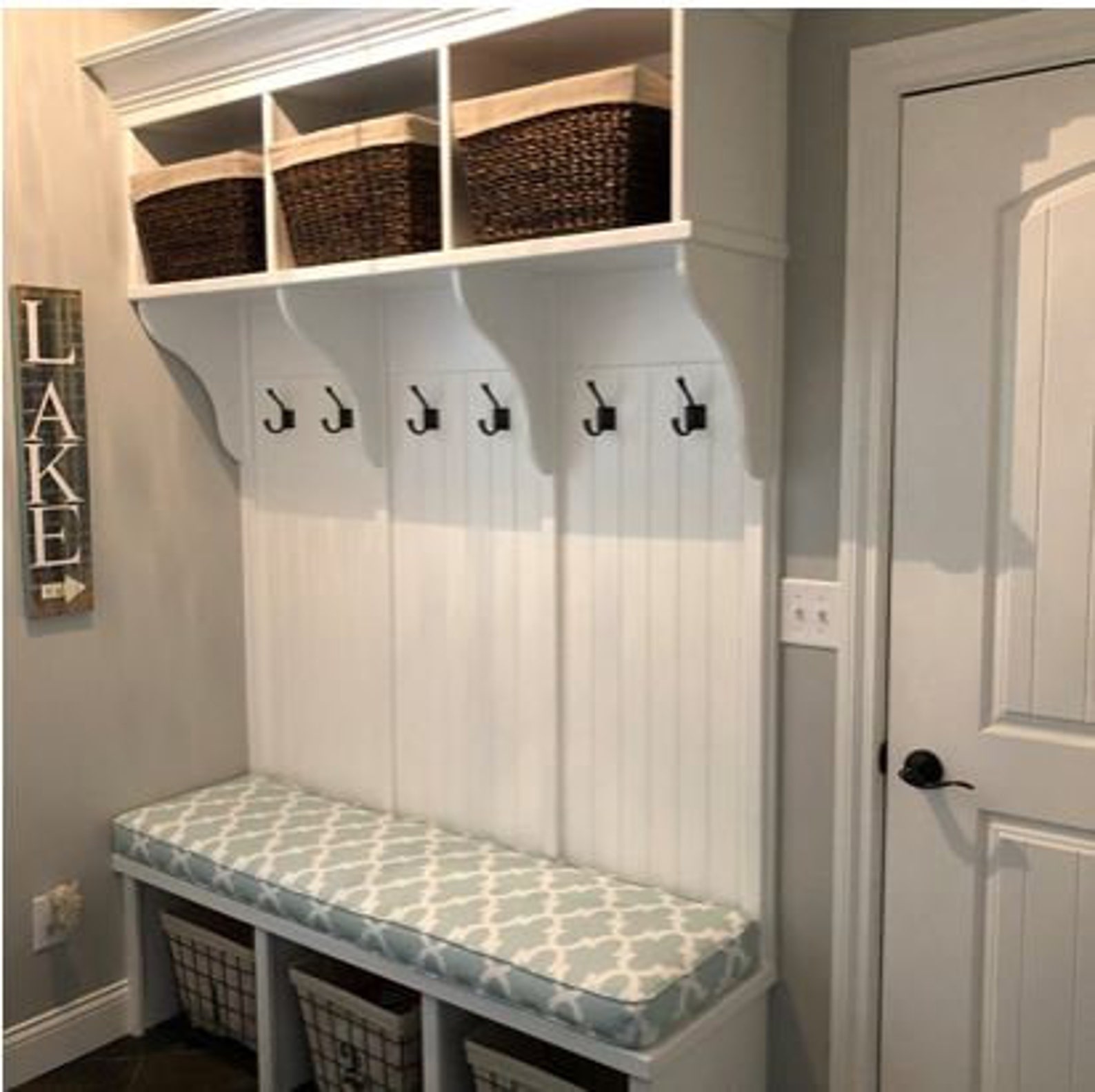 Mudroom Bench Cushion Buffalo Plaid Seat Cushion Seafoam Etsy