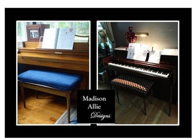 Custom Piano Bench Cushion With Straps Tufted Piano Cushion Etsy