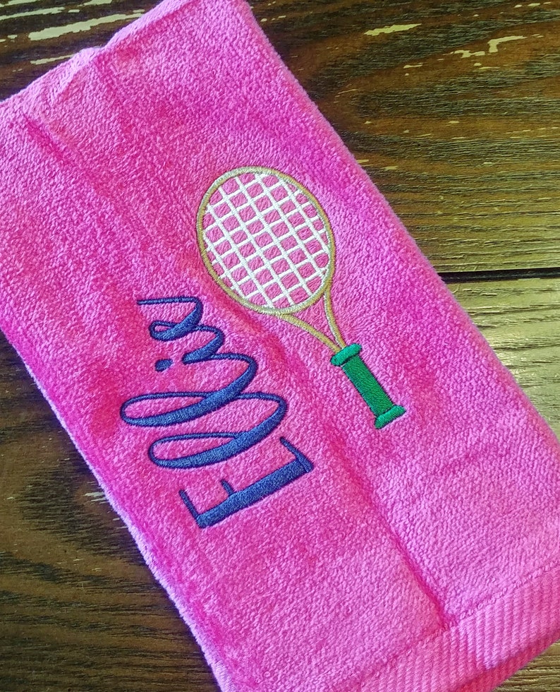 PERSONALIZED Tennis Towel Velour Sports Towel W/ Grommet W/ Etsy