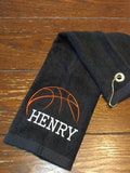 BASKETBALL ~ Velour Sports Towel w/ Grommet / PERSONALIZED Team Tournament League Gift Trophy Towel Men Son Father Ladies - Customize!